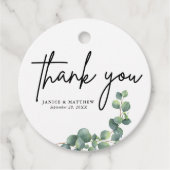 Étiquettes Cadeau Rustique Botanique Eucalyptus Mariage de verdure (Devant)