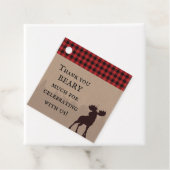 Étiquettes Cadeau Rustique Buffalo Plaid bûcheron Merci d'anniversai (En situation)