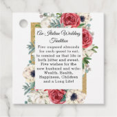 Étiquettes Cadeau Rustique Elegant Rouge et or Floral Blanc Mariage (Devant)