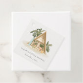 Étiquettes Cadeau Rustique Fête de Mariage Tropical de Plage de Palm (En situation)