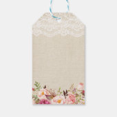 Étiquettes-cadeau Rustique Floral Burlap Dentelle mariage Favoriser (Dos)