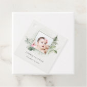 Étiquettes Cadeau Rustique Green Eucalyptus Fern Foliage Photo Baptê (En situation)