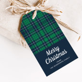 Étiquettes-cadeau Rustique Green Plaid Joyeux Noël