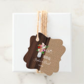 Étiquettes Cadeau Rustique Hawaiian Floral Burlap Grange I DO Barbec (En situation)