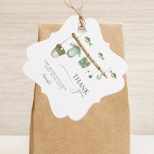 Étiquettes Cadeau Rustique moderne Baby shower pêcheur Merci