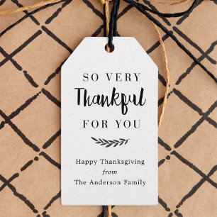 Étiquettes-cadeau Rustique Moderne Merci Pour Vous Thanksgiving