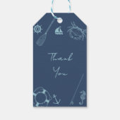 Étiquettes-cadeau Rustique Moderne Pêche Nautique Garçon Baby Showe (Dos)