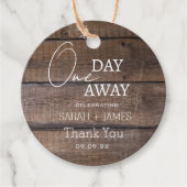 Étiquettes Cadeau Rustique moderne un jour loin Mariage Merci (Devant)