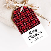 Étiquettes-cadeau Rustique Rouge Tartan Joyeux Noël