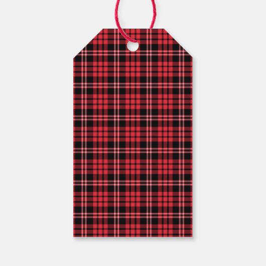Étiquettes-cadeau Rustique Rouge Tartan Joyeux Noël (Dos)