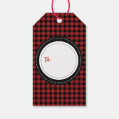 Étiquettes-cadeau Rustique simple classique Rouge et noir Buffalo pl (Dos)