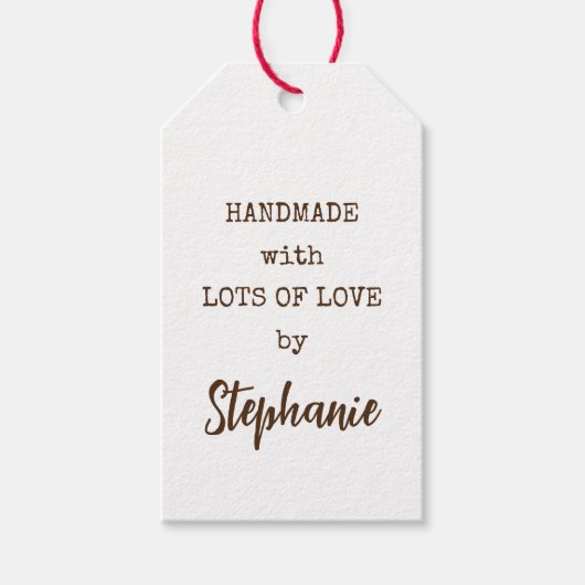 Étiquettes-cadeau Rustique simple fait à la main avec beaucoup de no (Devant)
