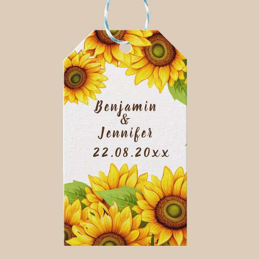 Étiquettes-cadeau Rustique Sunflower Shower Mariage Faveur