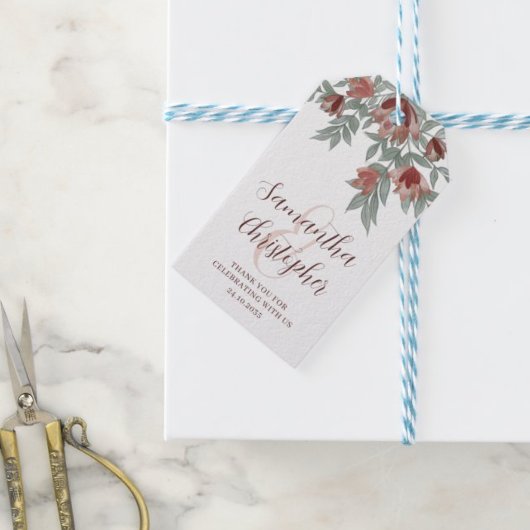 Étiquettes-cadeau Rustique Terracotta Floral Wedding Favoriser