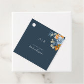 Étiquettes Cadeau Rustique Terracotta Marine Blue Rust Merci Mariage (En situation)