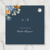 Étiquettes Cadeau Rustique Terracotta Marine Blue Rust Merci Mariage (Dos)