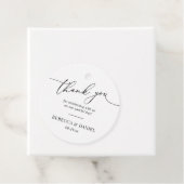 Étiquettes Cadeau Rustique Vert & Blanc Simple Merci Favoriser les é (En situation)