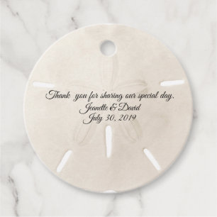 Étiquettes Cadeau Sable Dollar Mariage Faveur