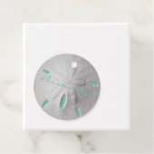 Étiquettes Cadeau Sable dollar océan plage été turquoise blanc (En situation)