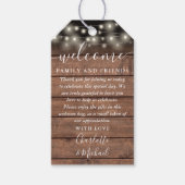 Étiquettes-cadeau Sac à panier d'accueil pour mariage rustique (Devant)