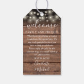 Étiquettes-cadeau Sac à panier d'accueil pour mariage rustique (Dos)