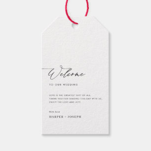 Étiquettes-cadeau Sac cadeau de bienvenue minimaliste simple Mariage
