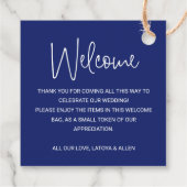 Étiquettes Cadeau Sac cadeau Mariage bleu (Dos)