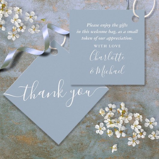 Étiquettes Cadeau Sac cadeau Mariage Dusty Blue Merci