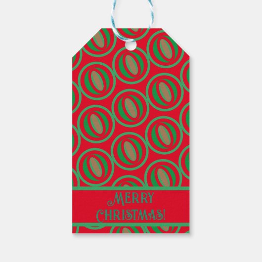 Étiquettes-cadeau Sac cadeau rouge/vert de taille moyenne (Dos)