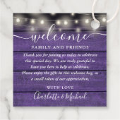 Étiquettes Cadeau Sac-cadeau Rustique Mariage violet (Dos)