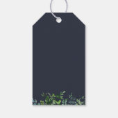 Étiquettes-cadeau Sac de bienvenue de mariage bleu marine à feuillag (Dos)