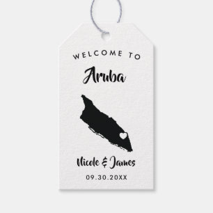 Étiquettes-cadeau Sac de bienvenue du Mariage Aruba Tags, Carte de l