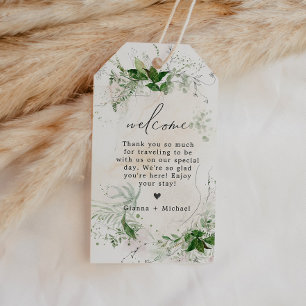 Étiquettes-cadeau Sac de bienvenue du Mariage de verdure étheriale G