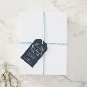 Étiquettes-cadeau Sac de bienvenue mariage aux feuilles aquarelles r