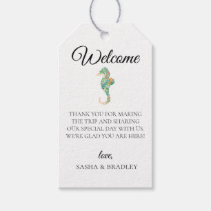 Étiquettes-cadeau Sac de bienvenue pour Mariage de cheval de mer bot