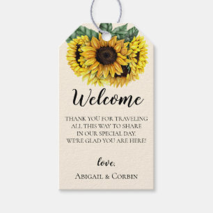 Étiquettes-cadeau Sac de bienvenue pour Mariage de tournesol