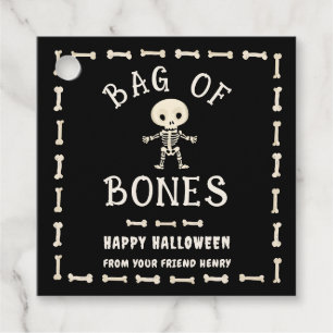 Étiquettes Cadeau Sac D'Halloween D'Os