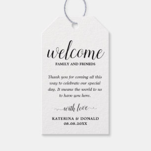 Étiquettes-cadeau Sacs de bienvenue mariage Favoriser
