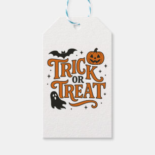 Étiquettes-cadeau Sacs de friandises orange pour Halloween Trick or