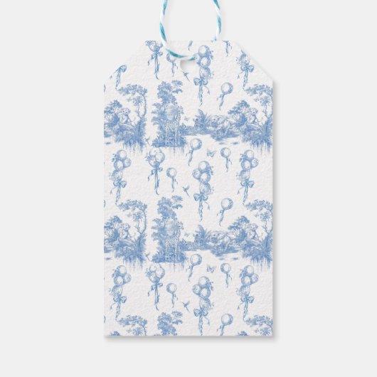 Étiquettes-cadeau Safari animal Dusty Blue Toile bébé garçon douche  (Dos)