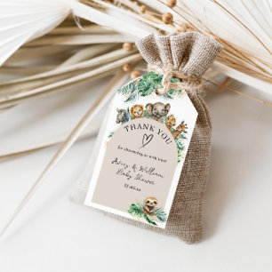 Étiquettes-cadeau Safari Animal Jungle Baby shower moderne