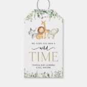 Étiquettes-cadeau Safari Animaux, Jungle, Sauvage Un, Premier Annive (Devant)