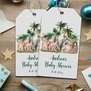 Étiquettes-cadeau Safari Animaux Palm Trees Baby shower