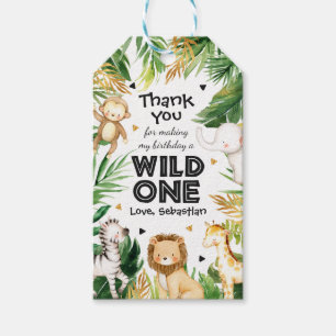 Étiquettes-cadeau Safari Animaux Wild Un 1er Décor de fête d'anniver