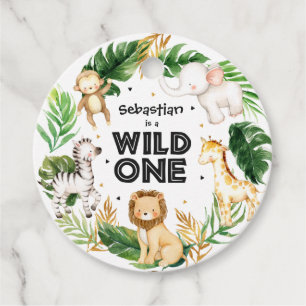 Étiquettes Cadeau Safari Animaux Wild Un 1er Décor de fête d'anniver