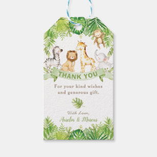 Étiquettes-cadeau Safari Forêt Jungle Animaux Baby shower Anniversai