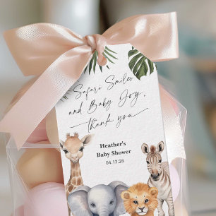 Étiquettes-cadeau Safari moderne thème bébé garçon douche Favoriser
