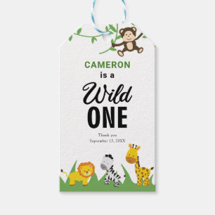 Étiquettes-cadeau Safari Wild One 1er Anniversaire Cute Kawaii