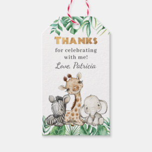 Étiquettes-cadeau Safari Wild One Birthday Merci Gift Tags