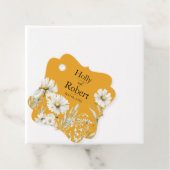Étiquettes Cadeau Saffron Yellow, Daisy Floral Wedding (En situation)